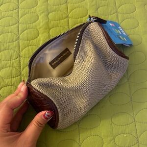 Bath and Body Works Textured Beige and Dark Brown Pouch